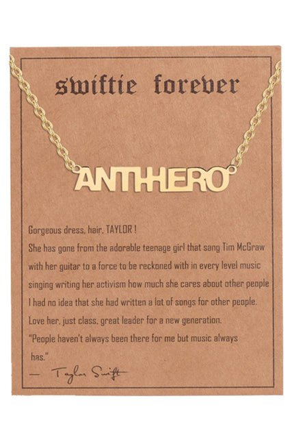 Golden letter pendant clavicle chain