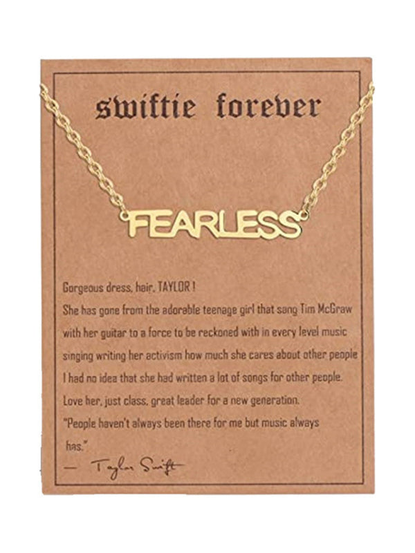 Golden letter pendant clavicle chain