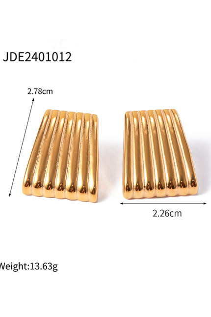 Striped trapezoidal earrings with special lines