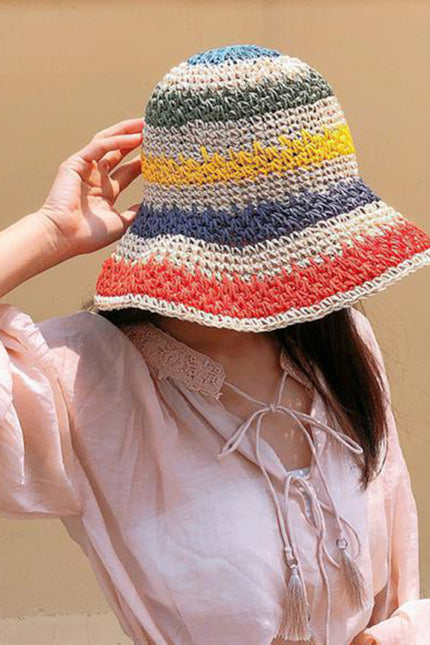 Braided straw big sun hat