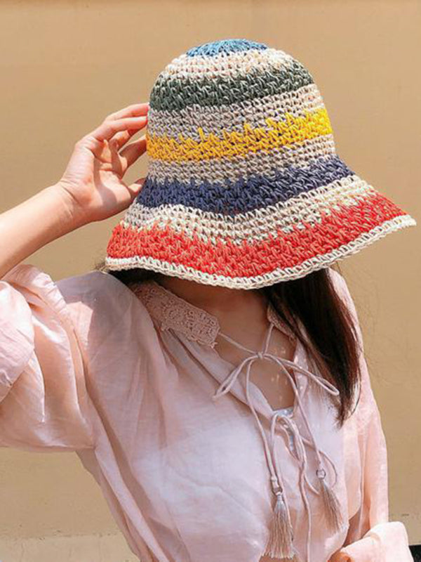 Braided straw big sun hat