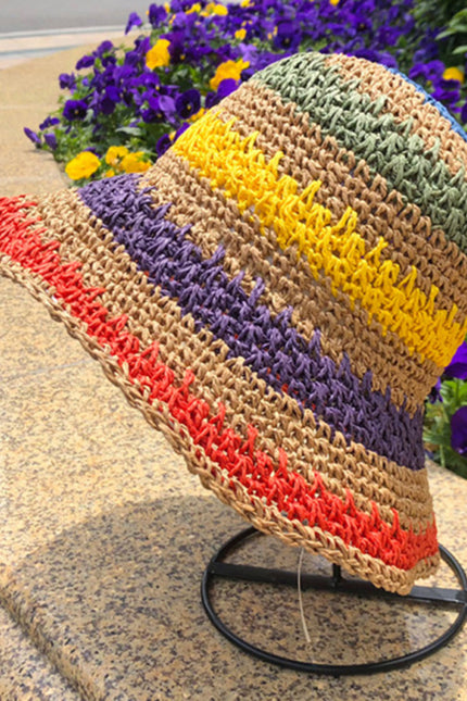 Braided straw big sun hat