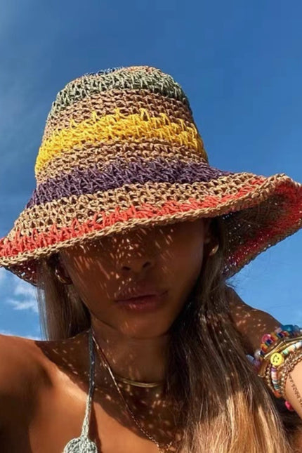 Braided straw big sun hat