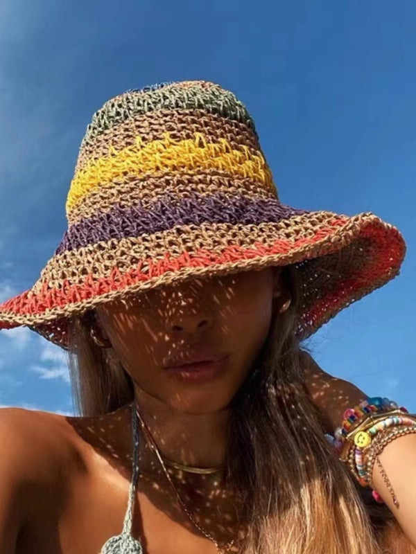 Braided straw big sun hat