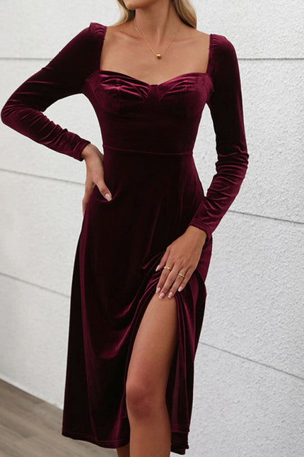 Party velvet maxi dress