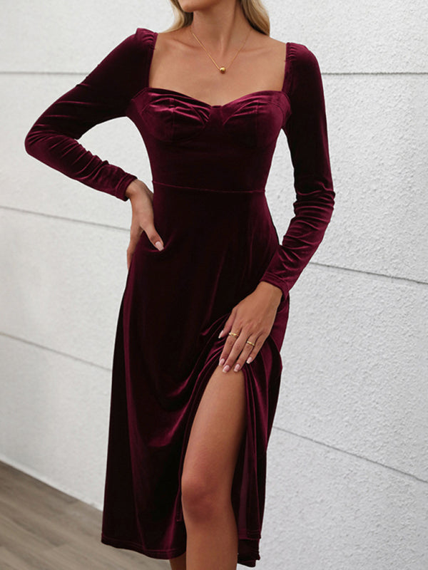 Party velvet maxi dress