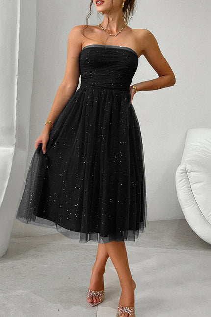 Strapless high waist dress