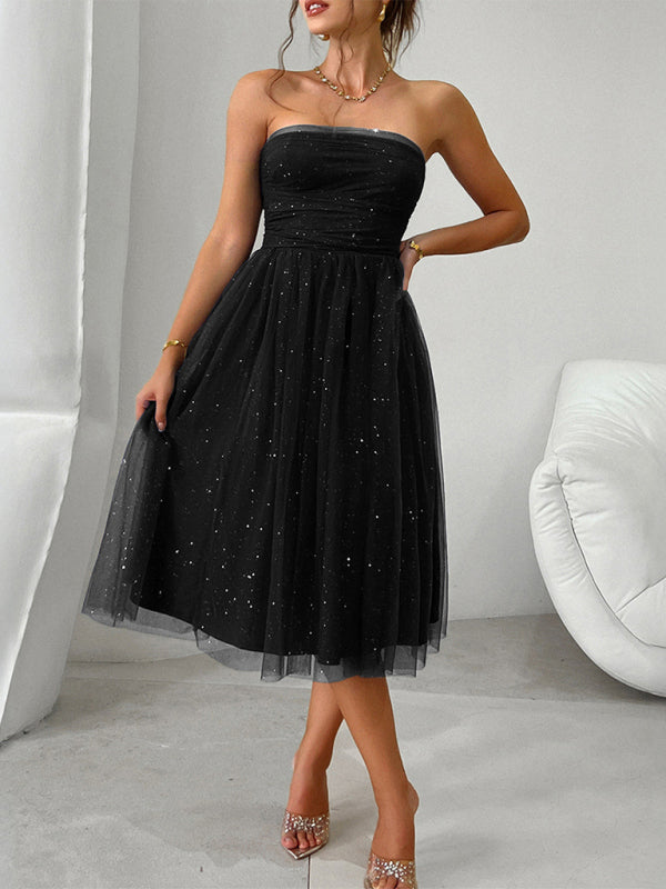 Strapless high waist dress