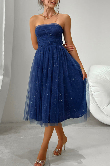 Strapless high waist dress