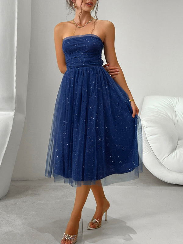 Strapless high waist dress